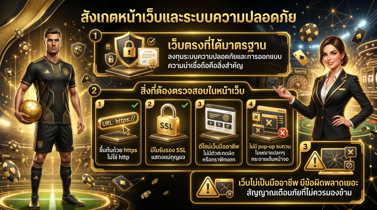 สังเกตหน้าเว็บและระบบความปลอดภัย